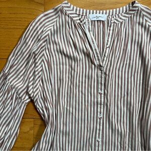 Striped Button-Front Lightweight Women’s Blouse